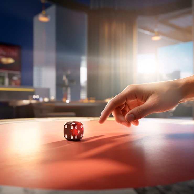 Live casino dealer sedang membagikan kartu di depan kamera, suasana dinamis